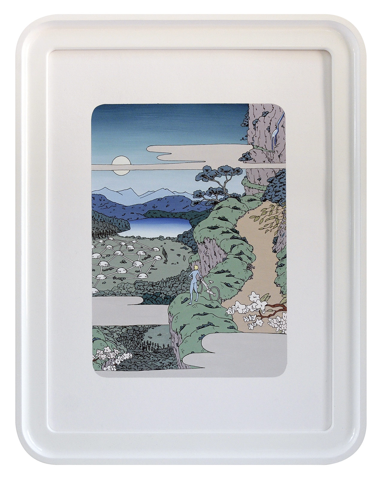 «La Isla de Hidrógeno, Estampas utópico-entrópicas», 2012, Gouache y tinta sobre papel, 40 x 30 cm.